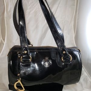 Black shiny polo ralph lauren shoulder bag